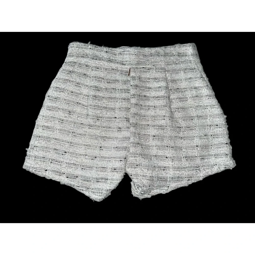 Revolve MISA Los Angeles Choupette Tweed High Waisted Shorts Winter White XS NWT - Picture 5 of 15